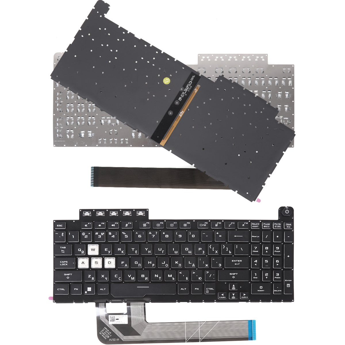 Picture of New Replacement Laptop Keyboard For ASUS FX506/FA506/FX706/FA706 BLACK (Full Colorful Backlit,WIN8,without FRAME) RU Layout